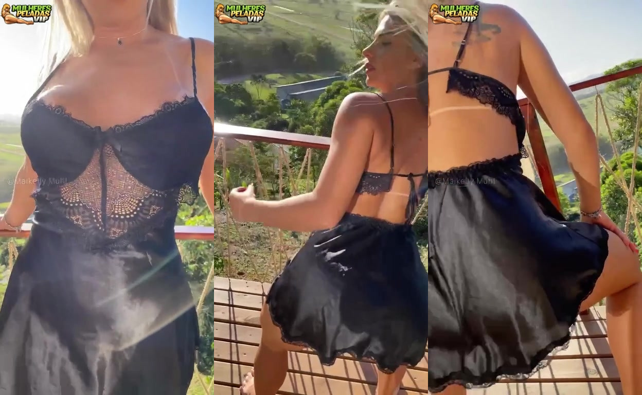 Maikelly Muhl de vestido preto