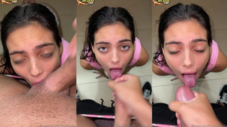 Brenda Trindade mamando as bolas e bebendo leitinho..
