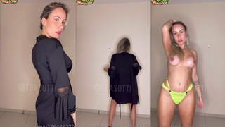 Tuani Basotti fazendo um striptease...