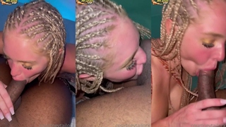 Loira chupando negrão...