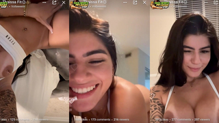 Thaissa Fit pelada em live mostrando a buceta