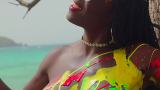 MEL ACTION PAINTING - S13-E4 TROPICAL COLOURS - SAPPHIRE BEACH, SAINT LUCIA