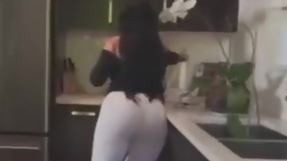 Lovely big ass in white pants