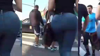 PERFECT BIG ASS IN BLUE PANTS