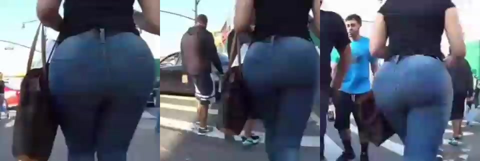 PERFECT BIG ASS IN BLUE PANTS