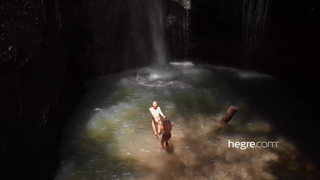 Clover and Putri - Naked in Bali Waterfall