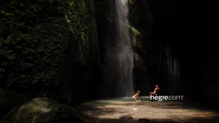 Clover and Putri - Naked in Bali Waterfall