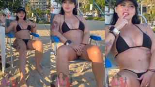 Se masturbando na praia em público. Será que alguém viu ou só fingiu que não notou