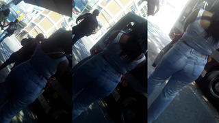 Nega rabuda no ponto de onibus