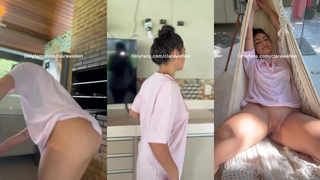 Clara Wellen peladinha em casa