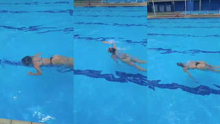 Filmando a Esposa na piscina, lindo rabo
