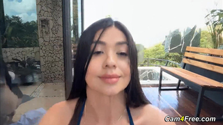 Hot Sexy Babe Fucks Herself in a Villa