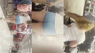 Loirinha provocando na loja com este shortinhos