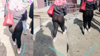 Calça legging transparente para bumbum grande ????