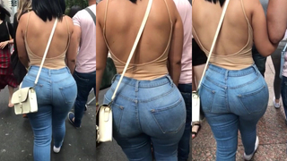 Morena Gostosa rabuda com o namorado de mãos dadas mas não tem como não olhar esse ra