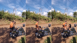 Casal de motoqueiros transando na estrada