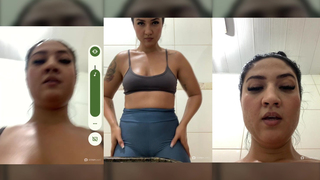 PUTA CASADA NA LIVE SE EXIBINDO NO BANHEIRO DA ACADEMIA