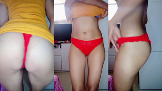 Flaquita del bikini rojo